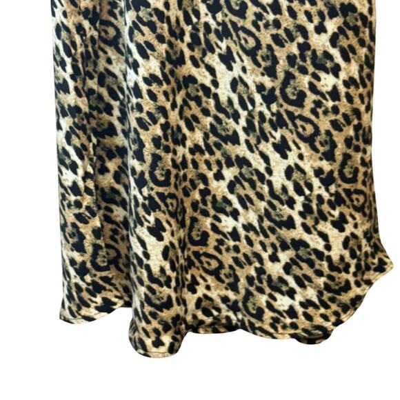 New OAT New York Revolve Leopard Satin Pull-On Midi Skirt Women's XS - Picture 4 of 10
